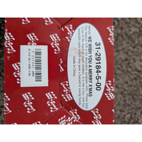 Vntg. CRISTMAS San Francisco Music Box Company. We Wish You A Merry Cristmas - Picture 7 of 7